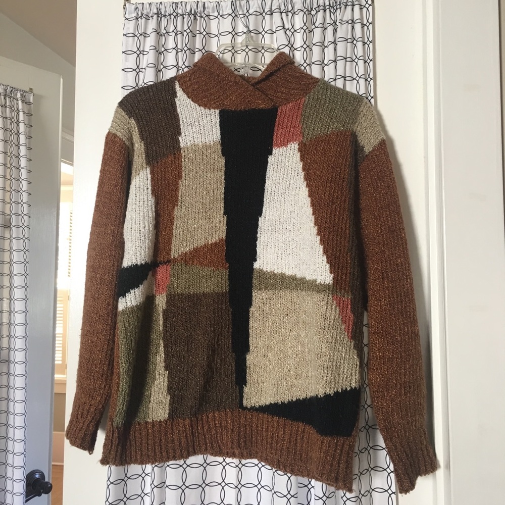 Super vintage acrylic (?) sweater in fun pattern